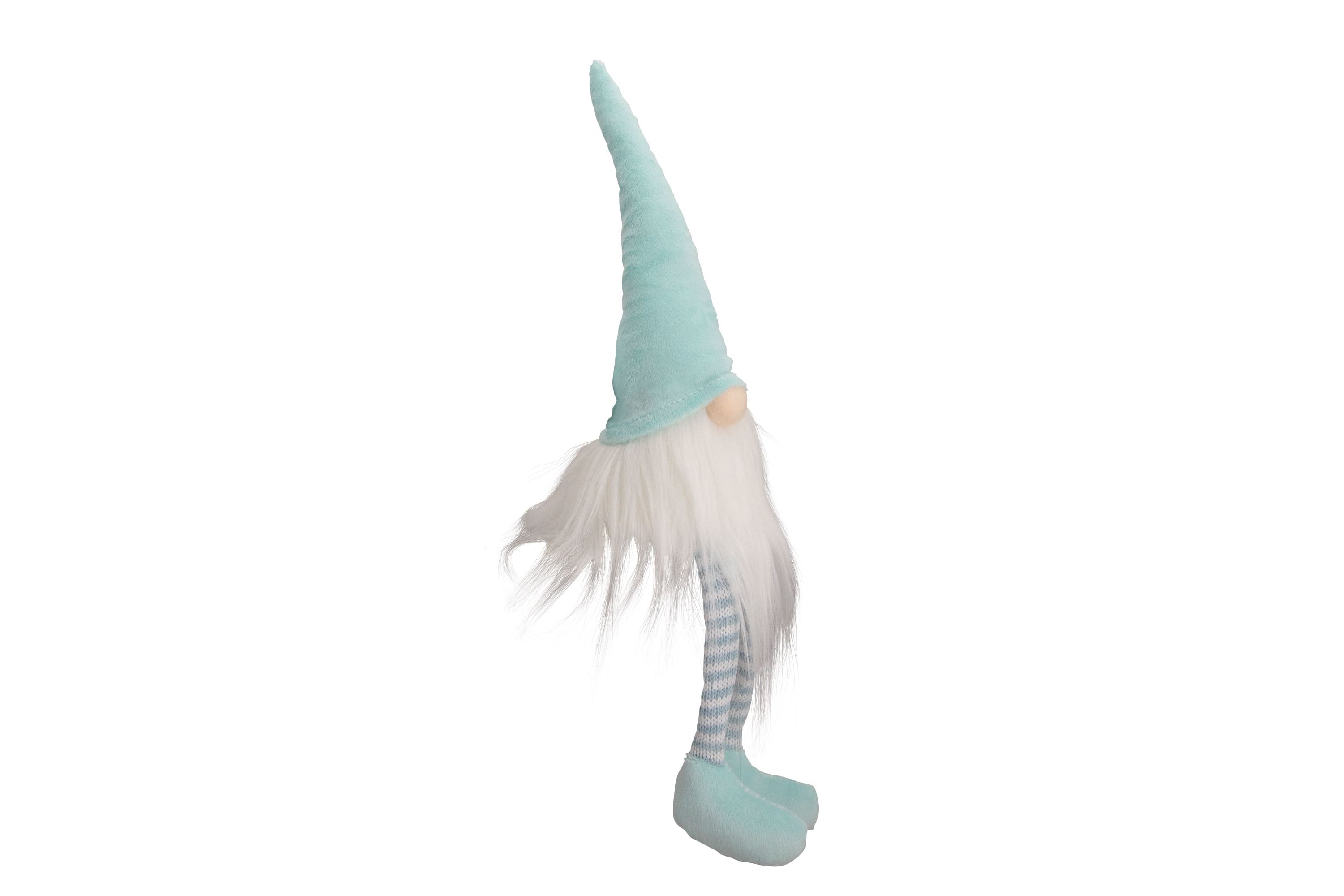 16" Aqua and White Sitting Spring Gnome Figure