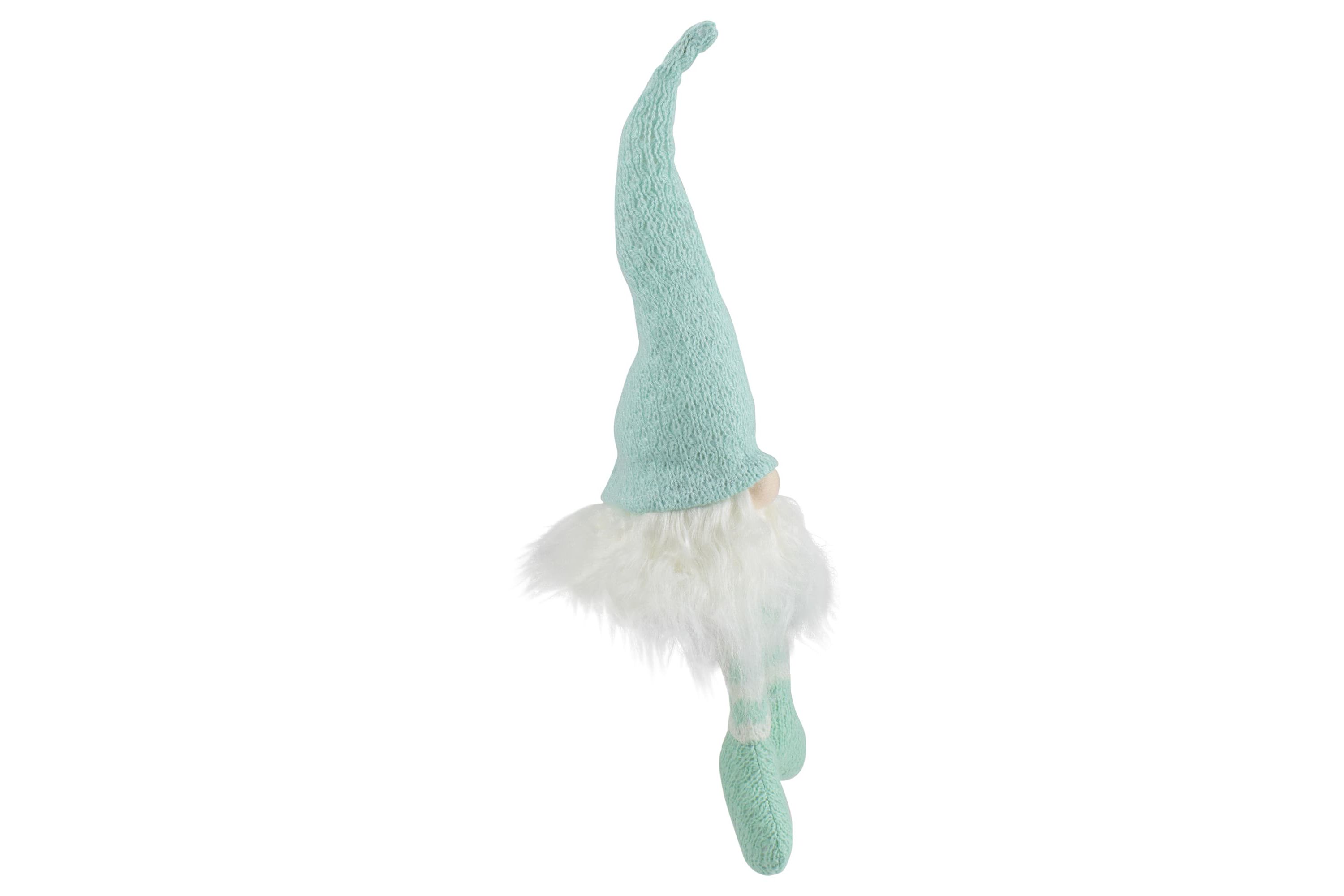 16" Aqua and White Sitting Spring Gnome Figure