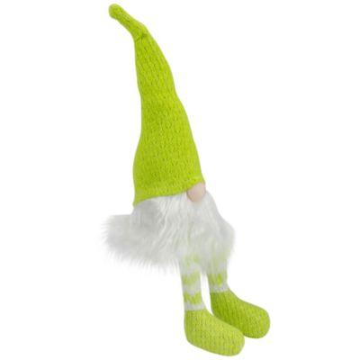 16" Lime Green and White Sitting Spring Gnome Figure