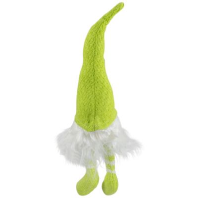 16" Lime Green and White Sitting Spring Gnome Figure