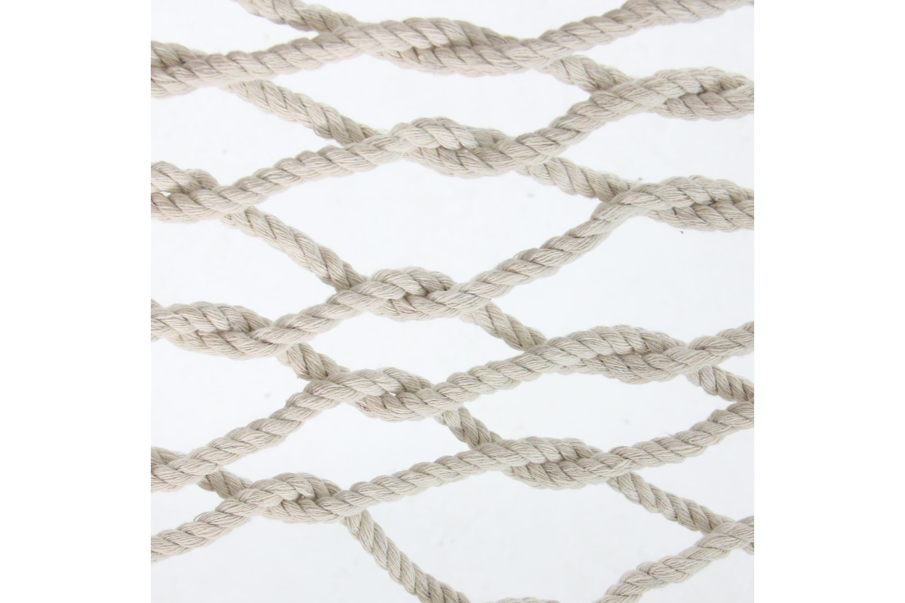 74" White Lattice Macrame Rope Hammock with Wooden Bars