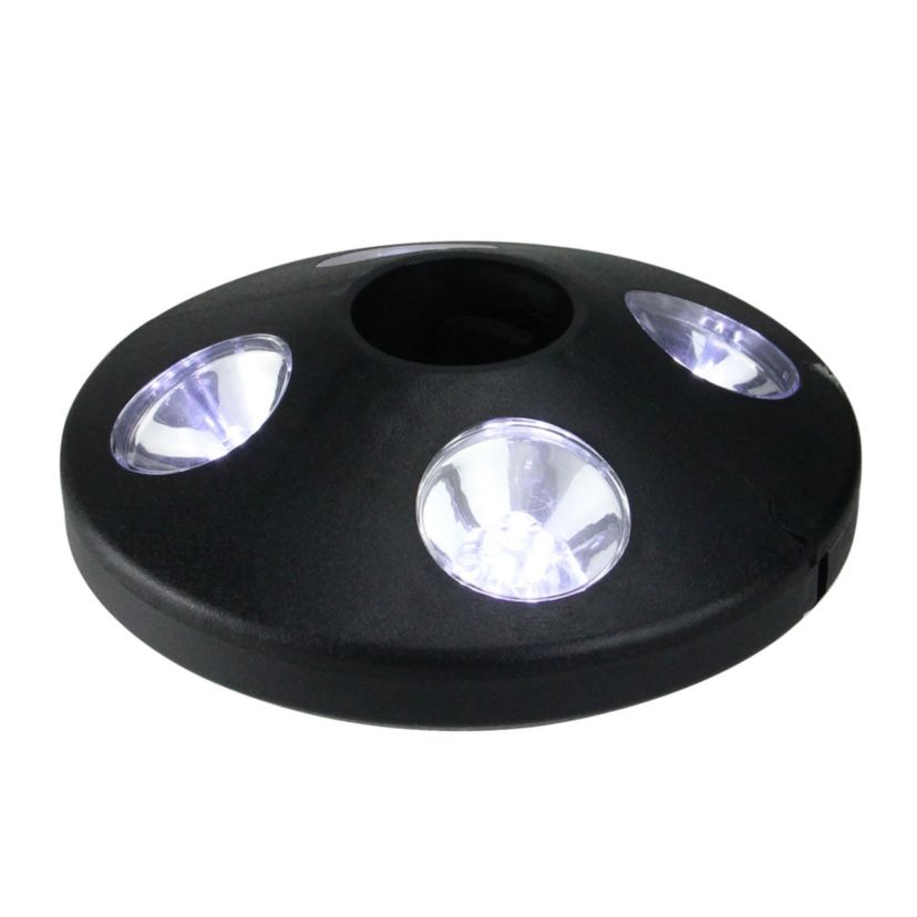 8" Black 4-Panel Patio Umbrella Light with 20 LEDs