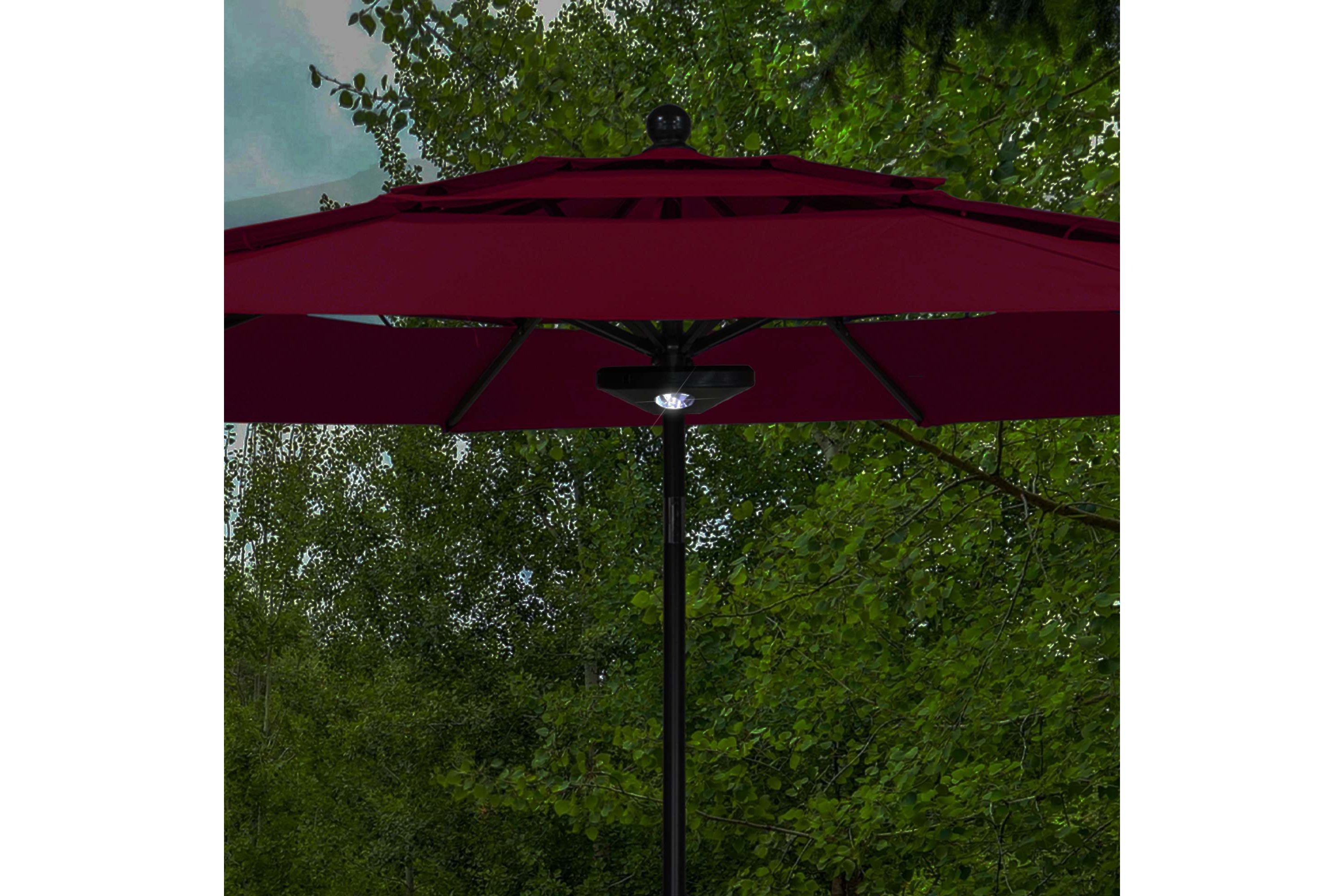 8" Black 4-Panel Patio Umbrella Light with 20 LEDs