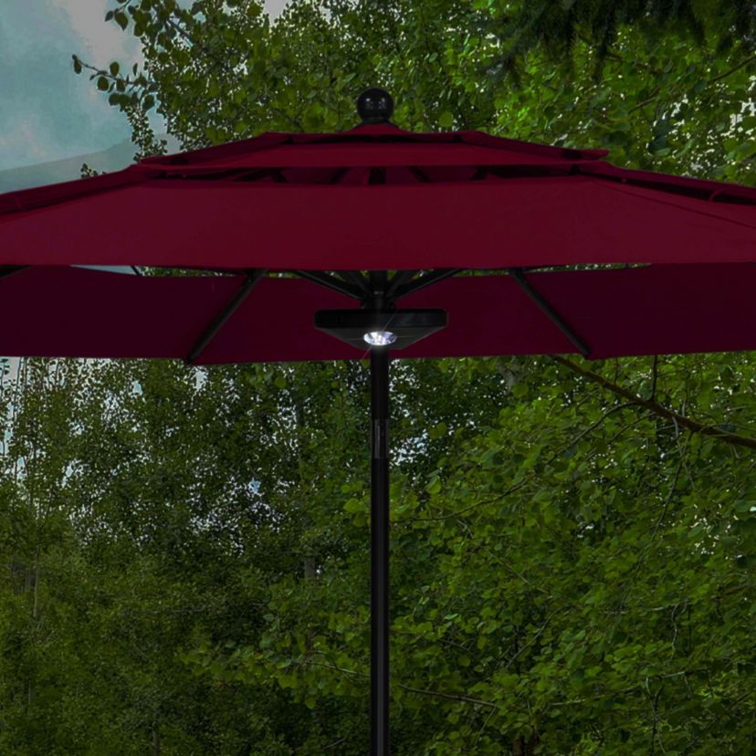 8" Black 4-Panel Patio Umbrella Light with 20 LEDs