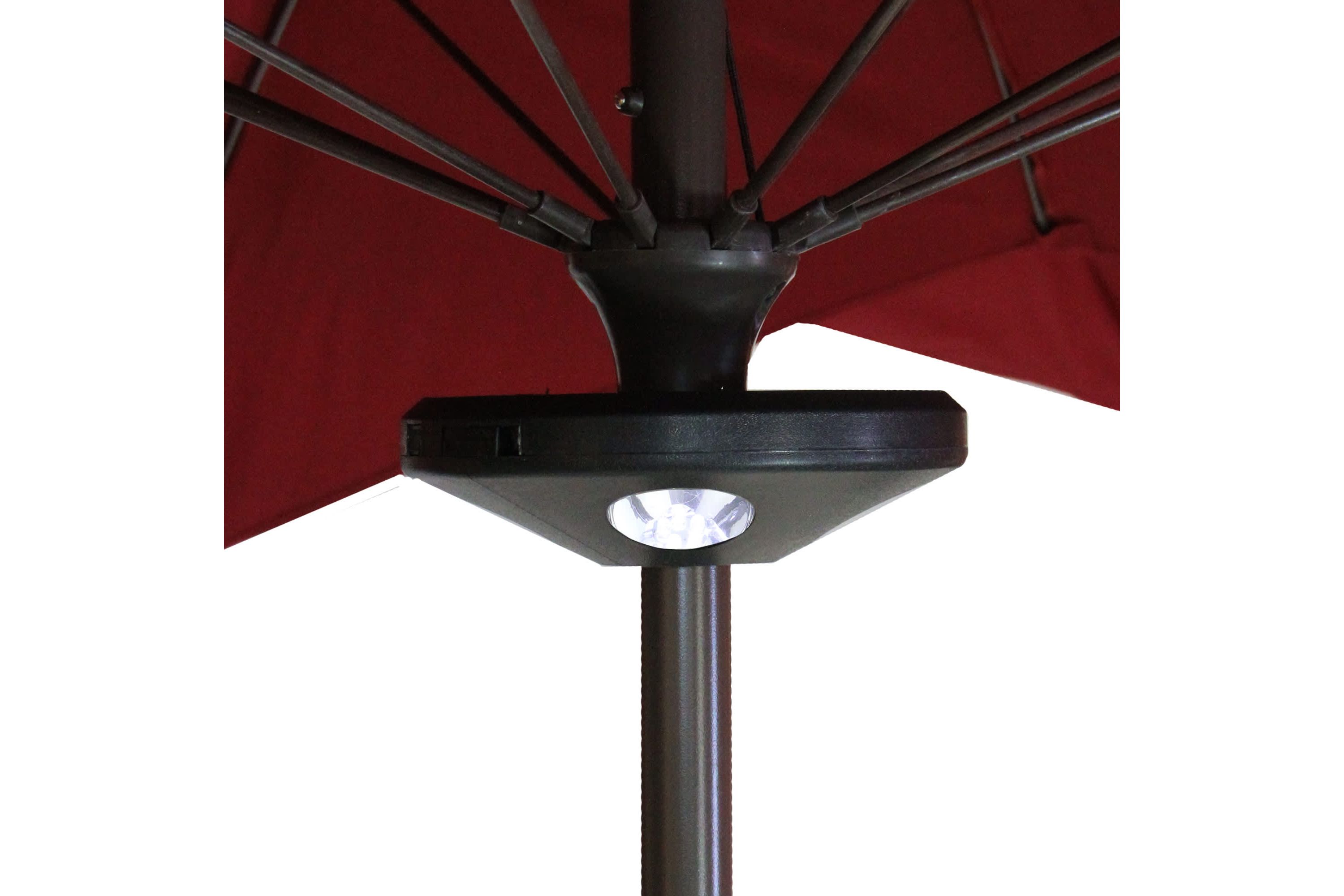 8" Black 4-Panel Patio Umbrella Light with 20 LEDs