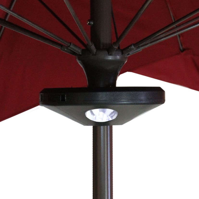 8" Black 4-Panel Patio Umbrella Light with 20 LEDs