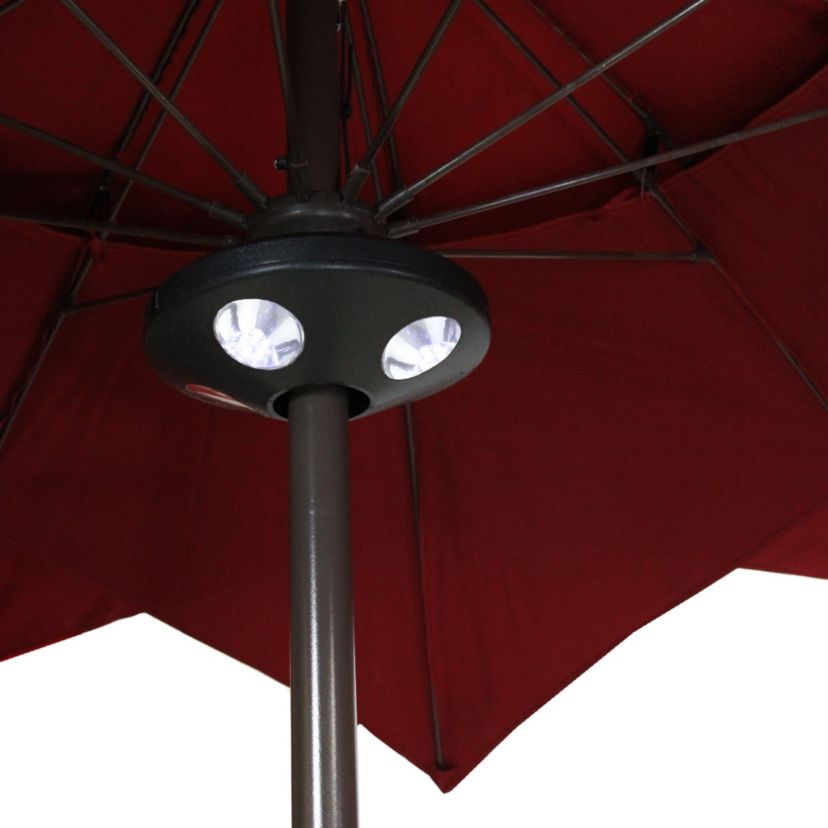 8" Black 4-Panel Patio Umbrella Light with 20 LEDs