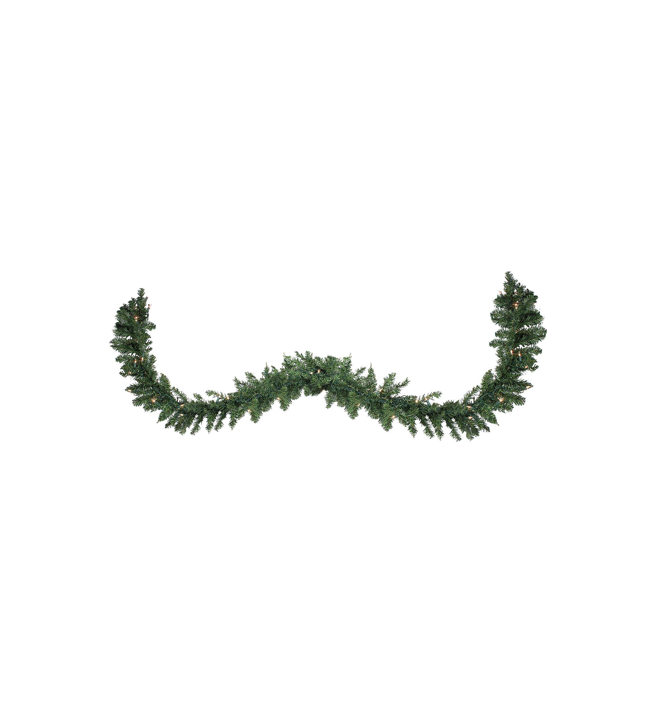 9 x 12Inch Pre-Lit Buffalo Fir Artificial Christmas Garland - Clear Lights