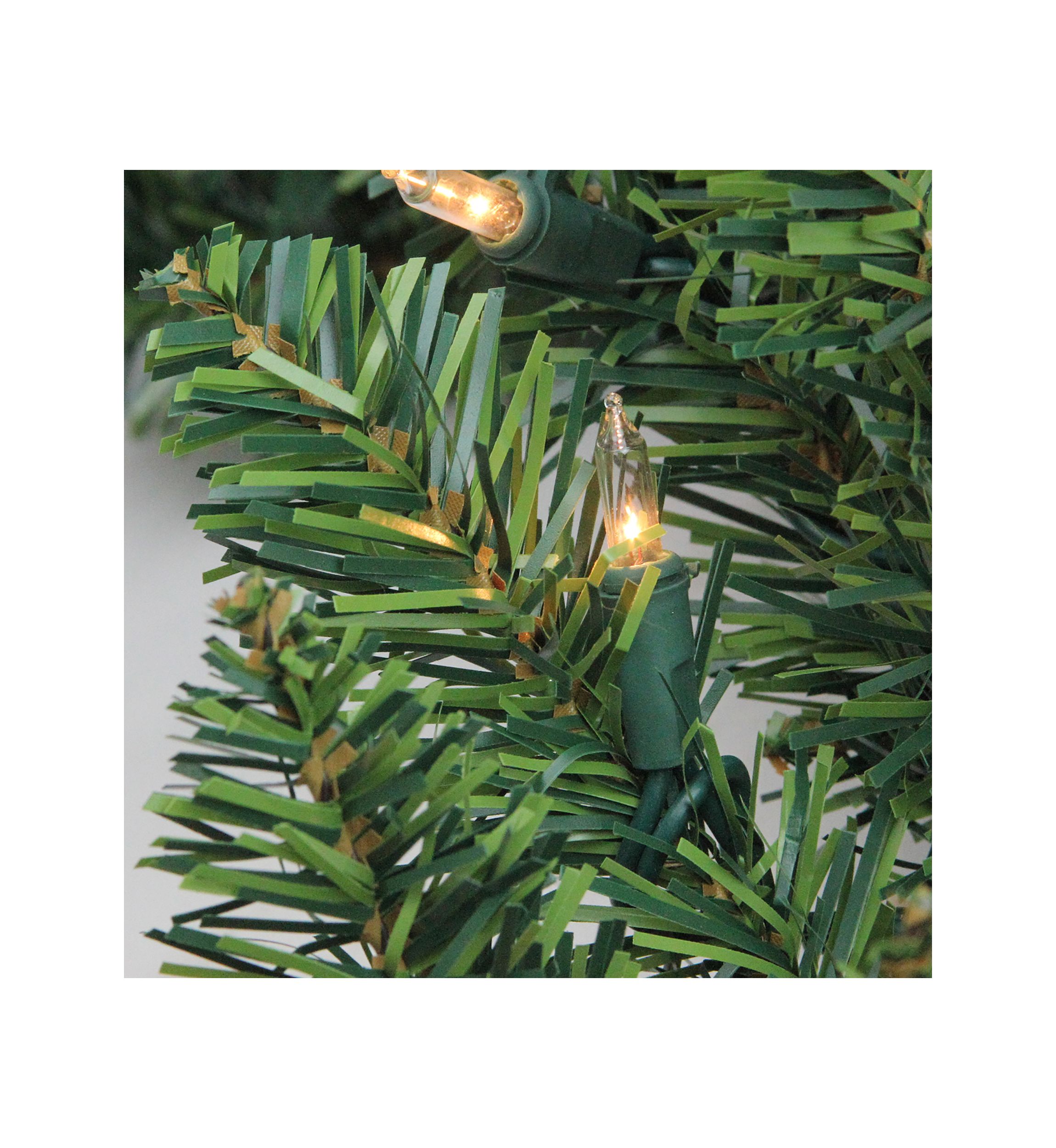 9 x 12Inch Pre-Lit Buffalo Fir Artificial Christmas Garland - Clear Lights
