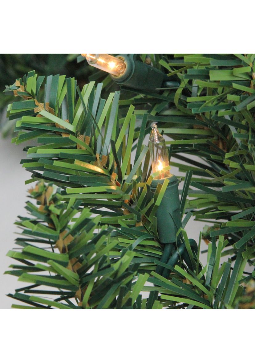 9 x 12Inch Pre-Lit Buffalo Fir Artificial Christmas Garland - Clear Lights