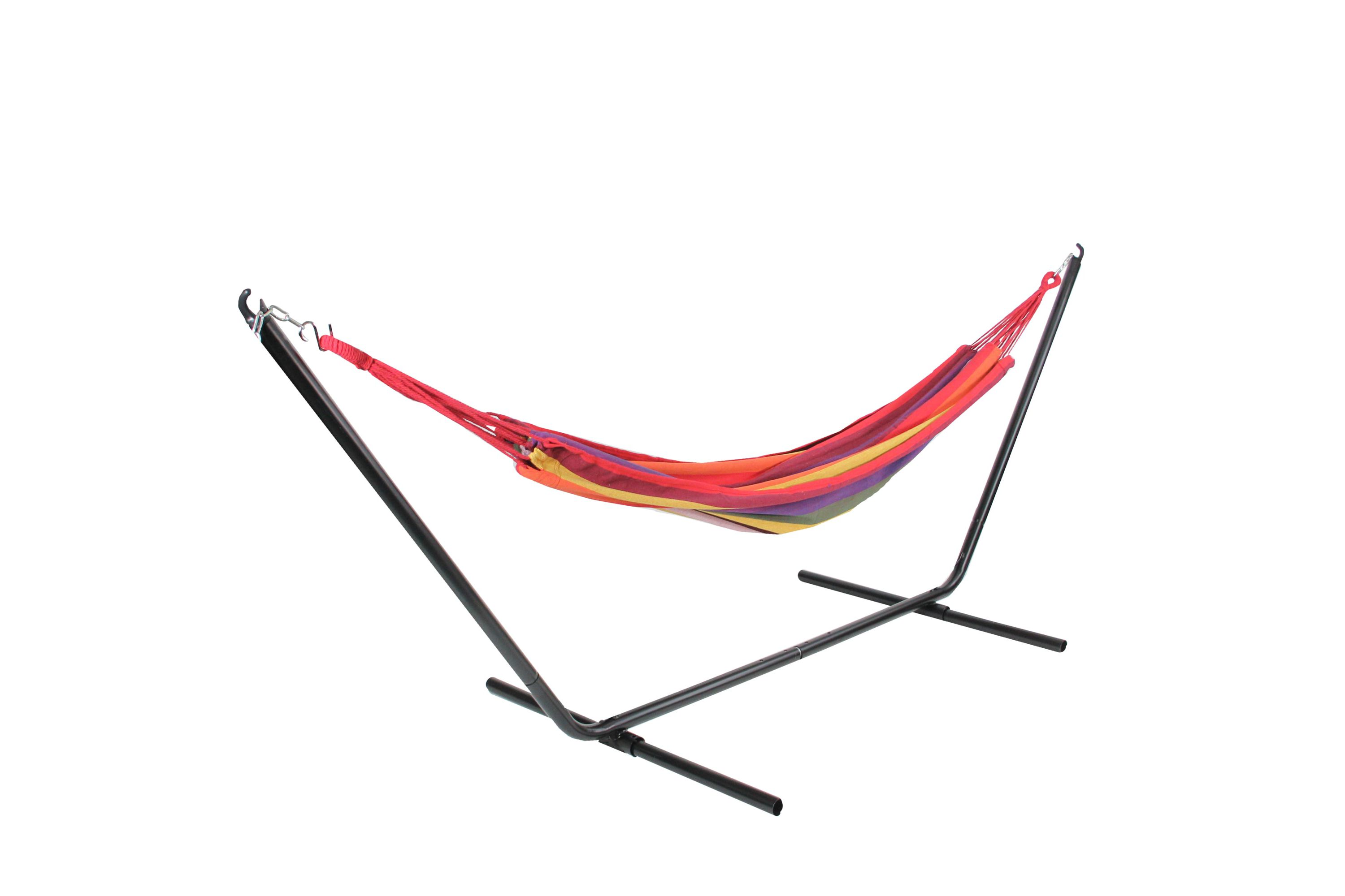76" Wide Striped Woven Cotton Single Brazilian Hammock