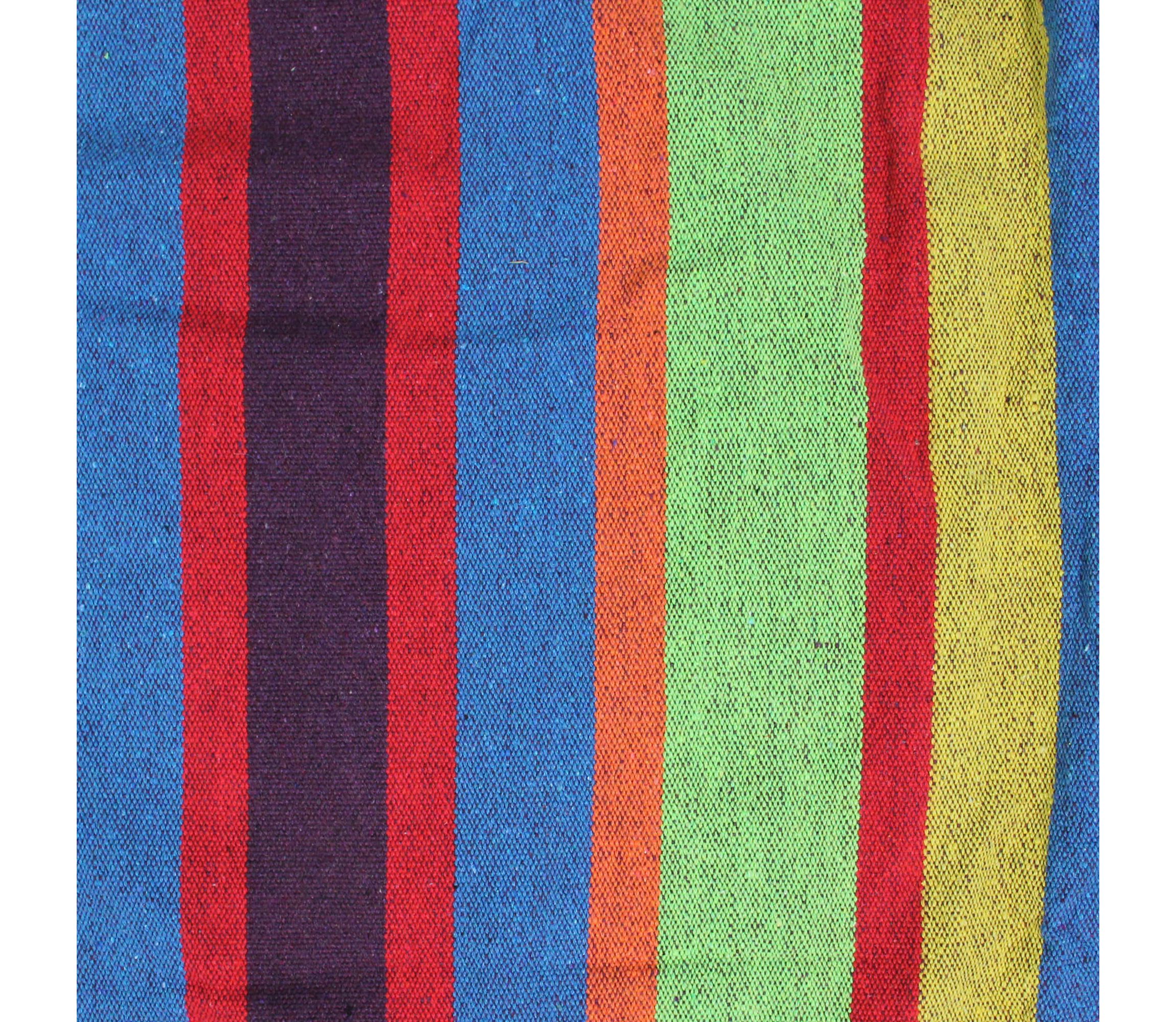 72" Yellow and Blue Striped Woven Double Brazilian Hammock