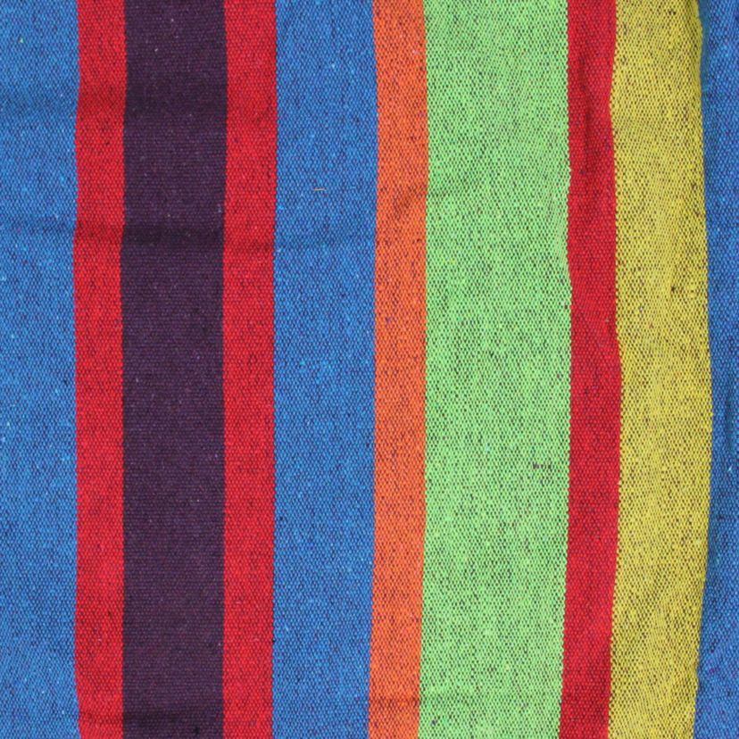 72" Yellow and Blue Striped Woven Double Brazilian Hammock