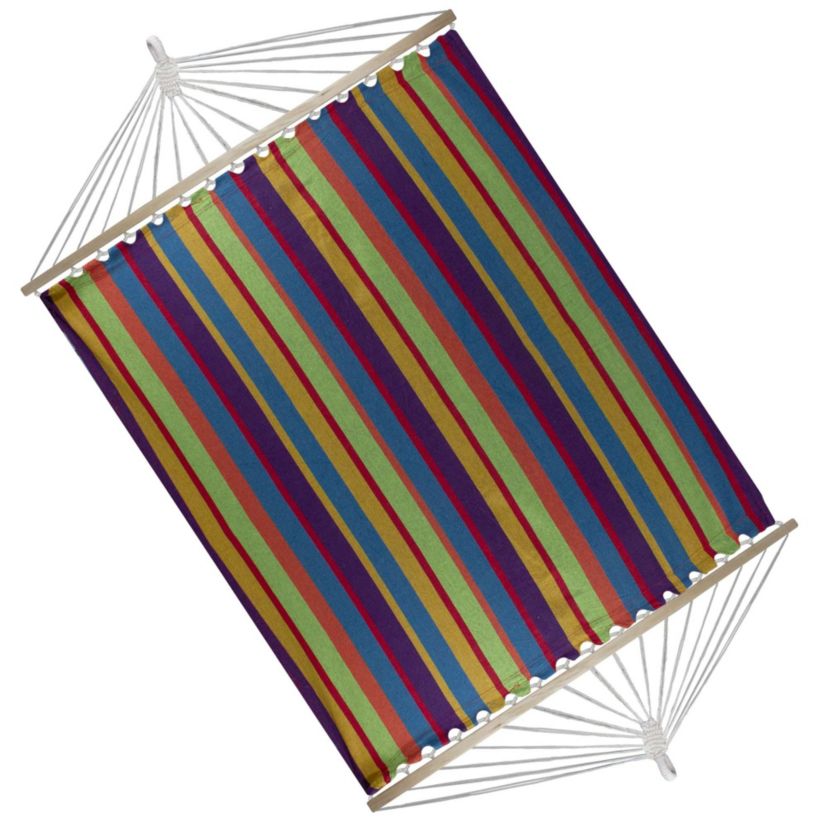 Striped Woven Two Person Double Hammock - 77" x 59" - Red and Green