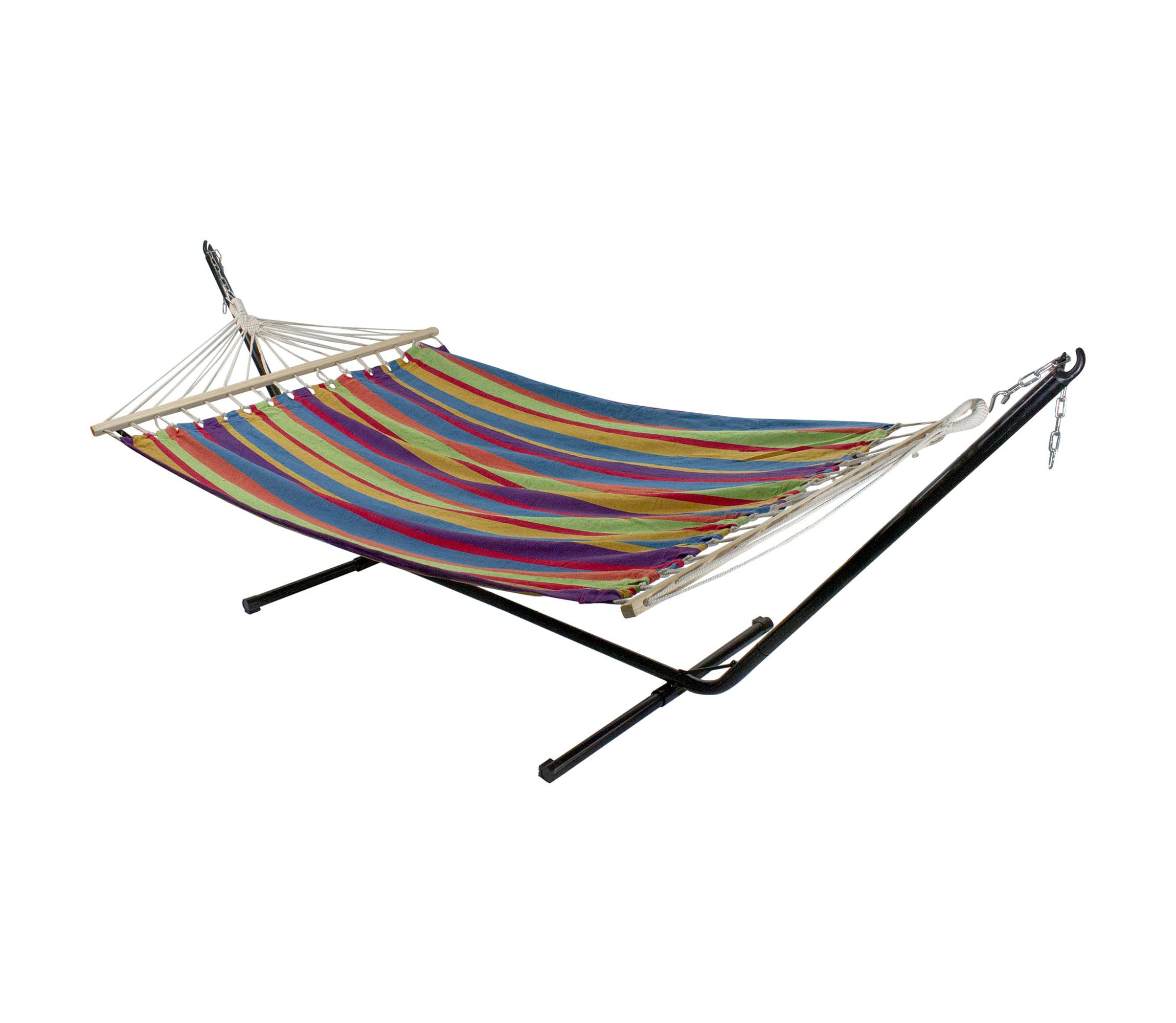 Striped Woven Two Person Double Hammock - 77" x 59" - Red and Green