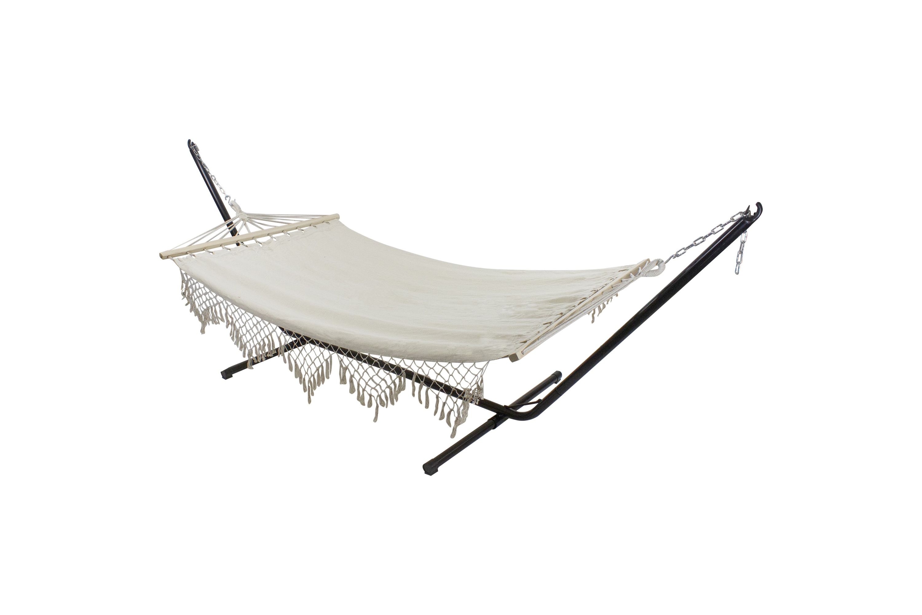 78" Beige Cotton Macrame Hammock