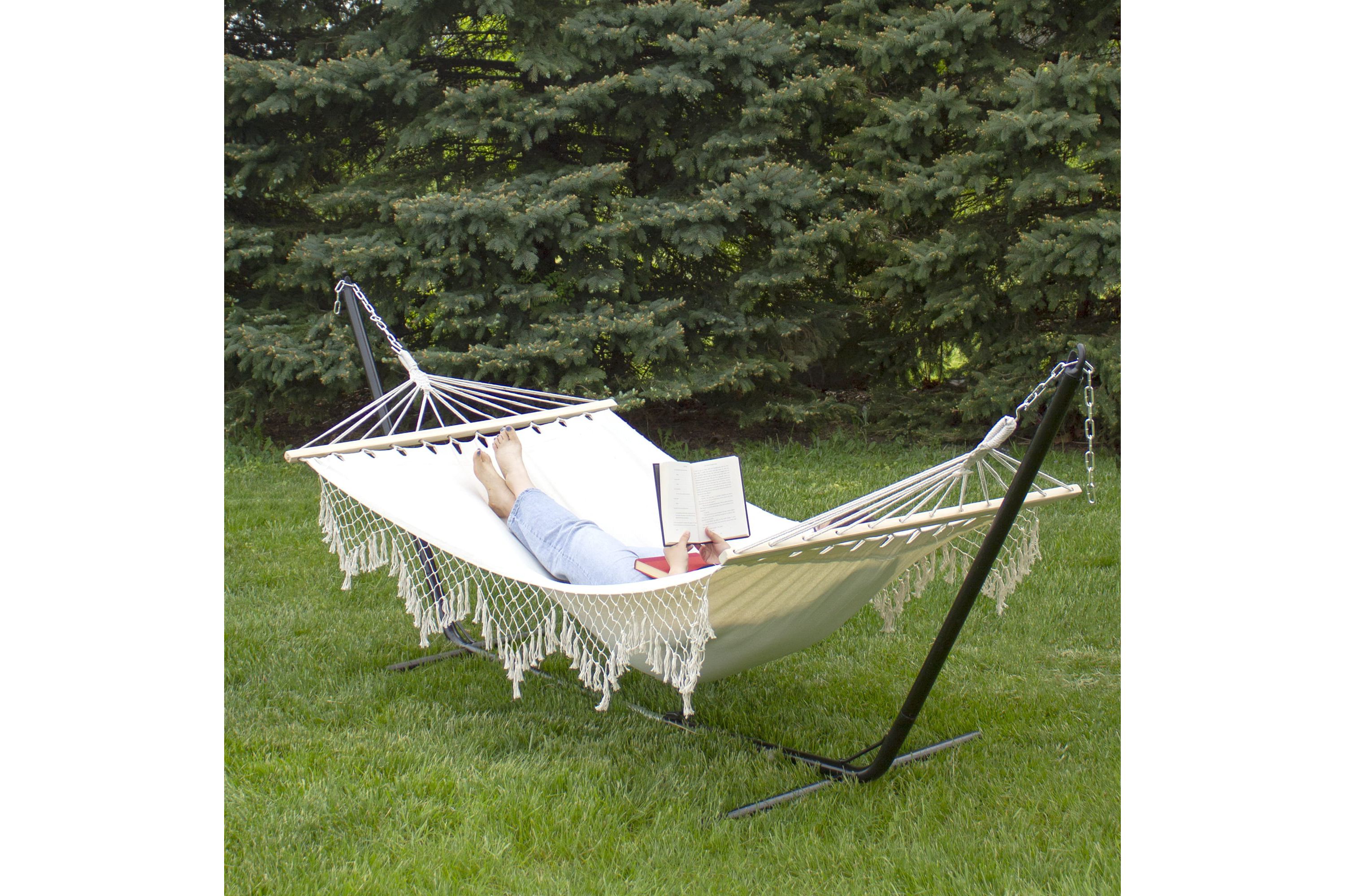 78" Beige Cotton Macrame Hammock
