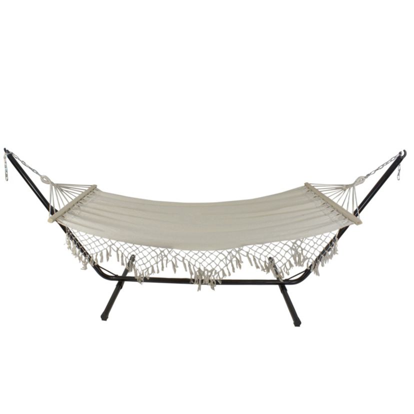 78" Beige Cotton Macrame Hammock