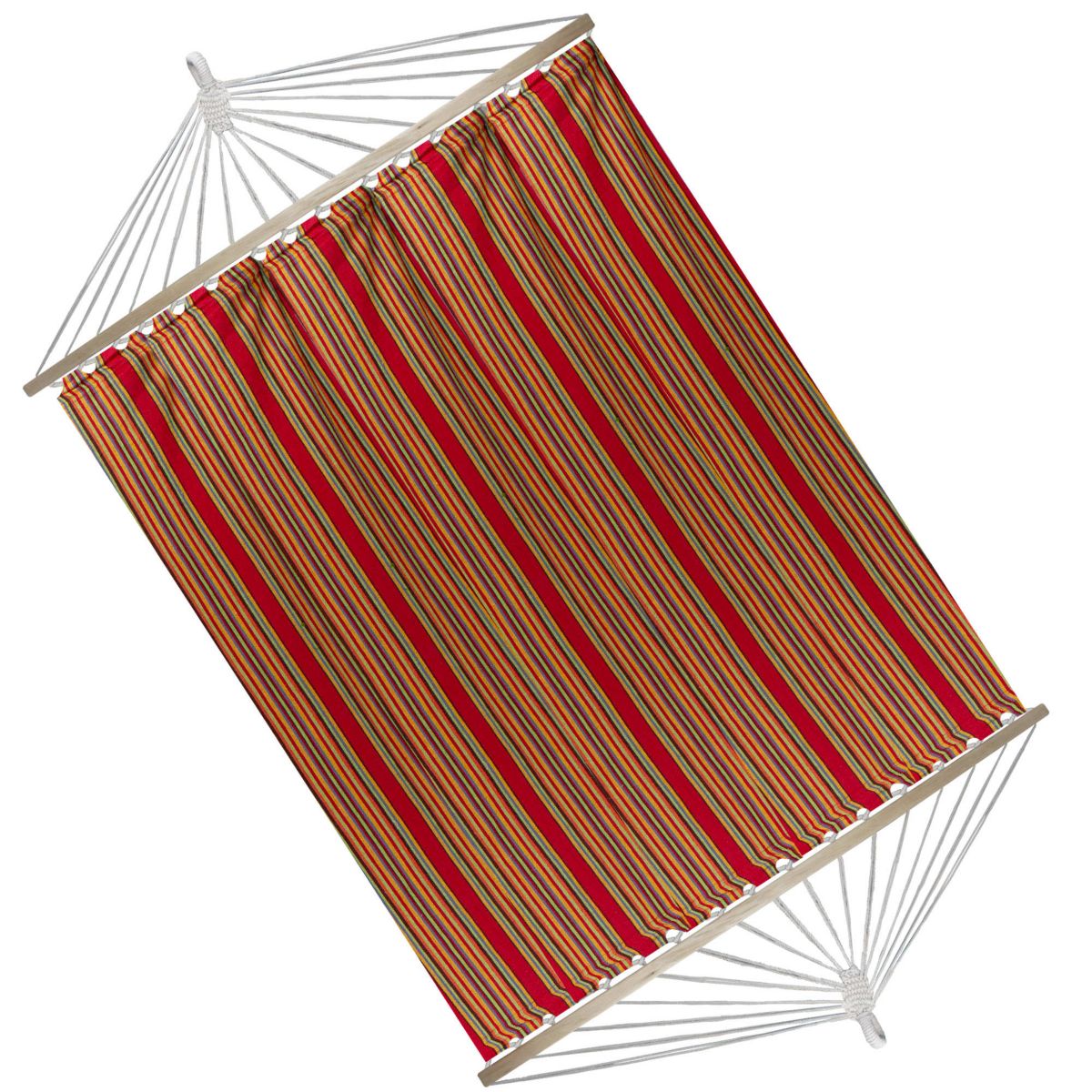 Cotton Striped Hammock - 75" x 59" - Red and Green