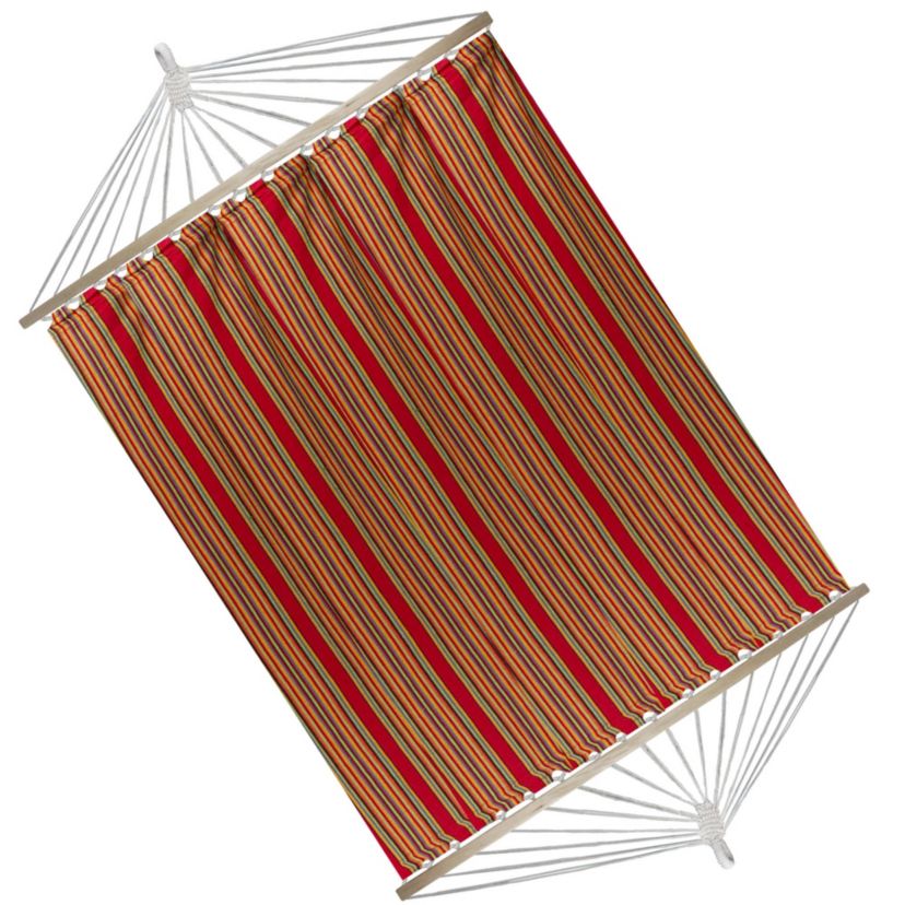 Cotton Striped Hammock - 75" x 59" - Red and Green