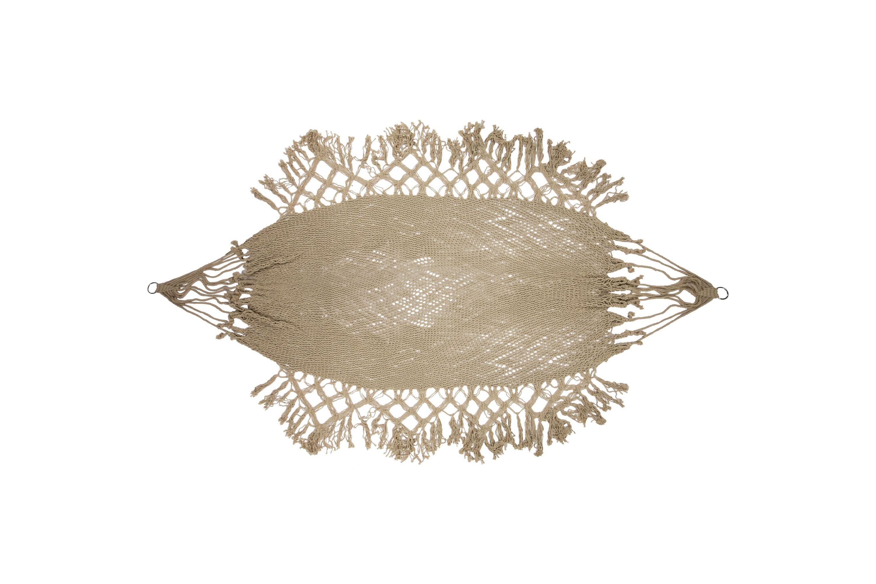 78" x 31" Brown Macrame Hammock with Patterned Tassels