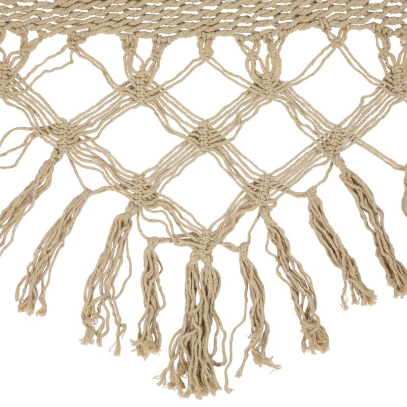 78" x 31" Brown Macrame Hammock with Patterned Tassels