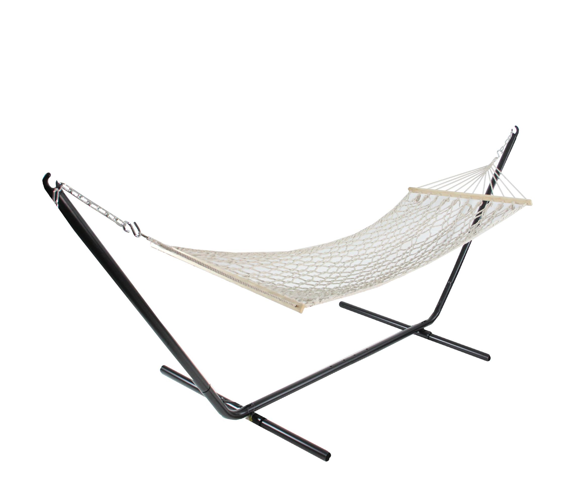 78" x 31" Natural Macrame Hammock with Bars