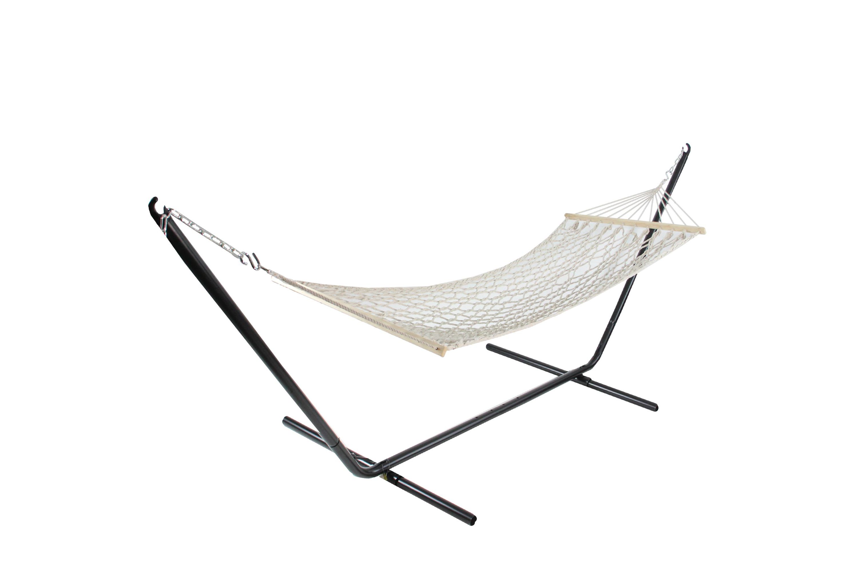 78" x 31" Natural Macrame Hammock with Bars