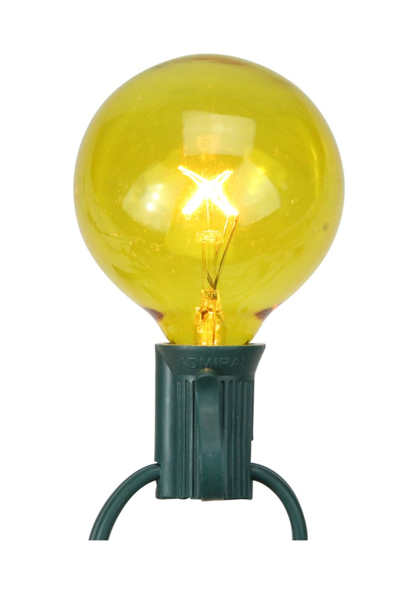 Pack of 25 Yellow G50 Incandescent Christmas Replacement Bulbs