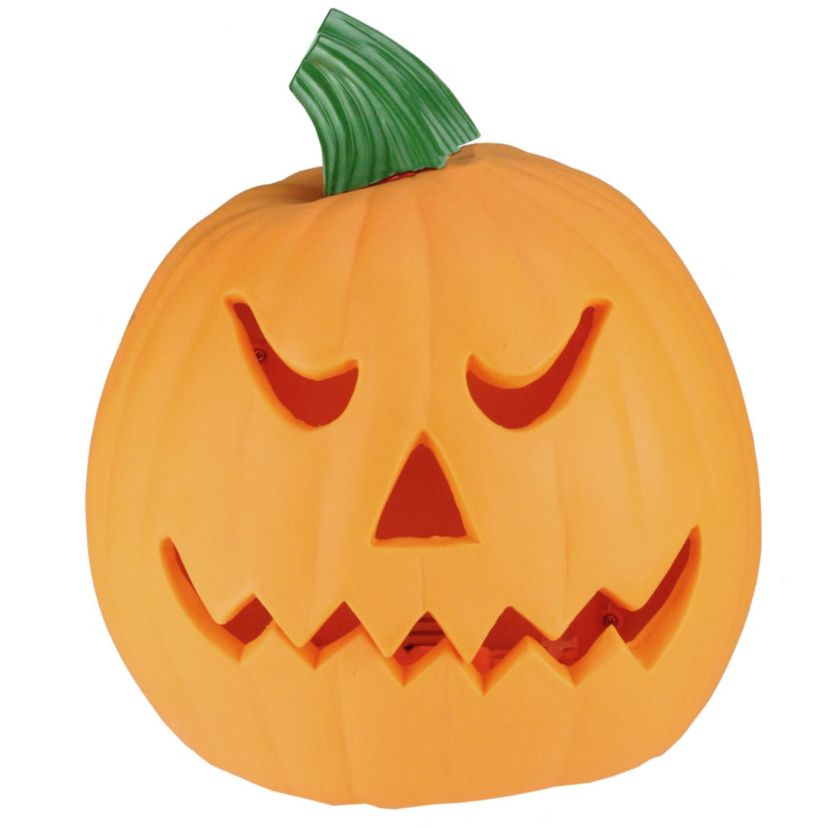 LED Lighted and Animated Double-Sided Halloween Pumpkin - 9.75" - Orange Lights