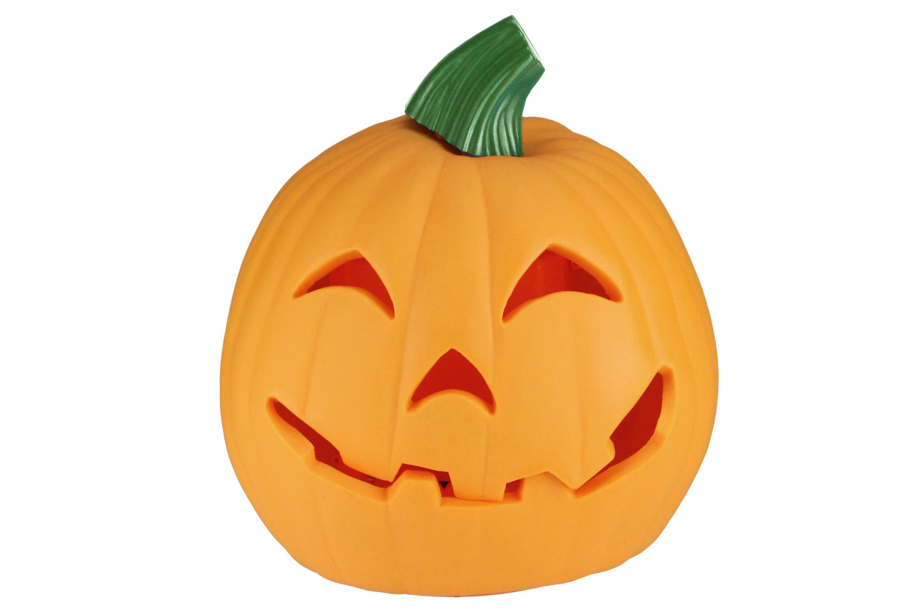 LED Lighted and Animated Double-Sided Halloween Pumpkin - 9.75" - Orange Lights