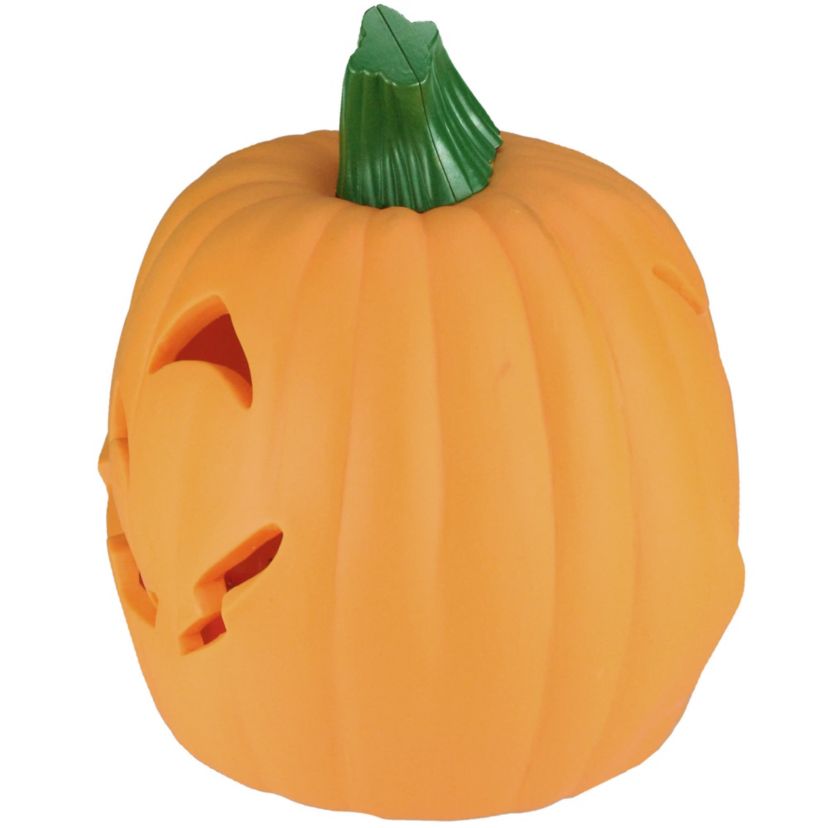 LED Lighted and Animated Double-Sided Halloween Pumpkin - 9.75" - Orange Lights