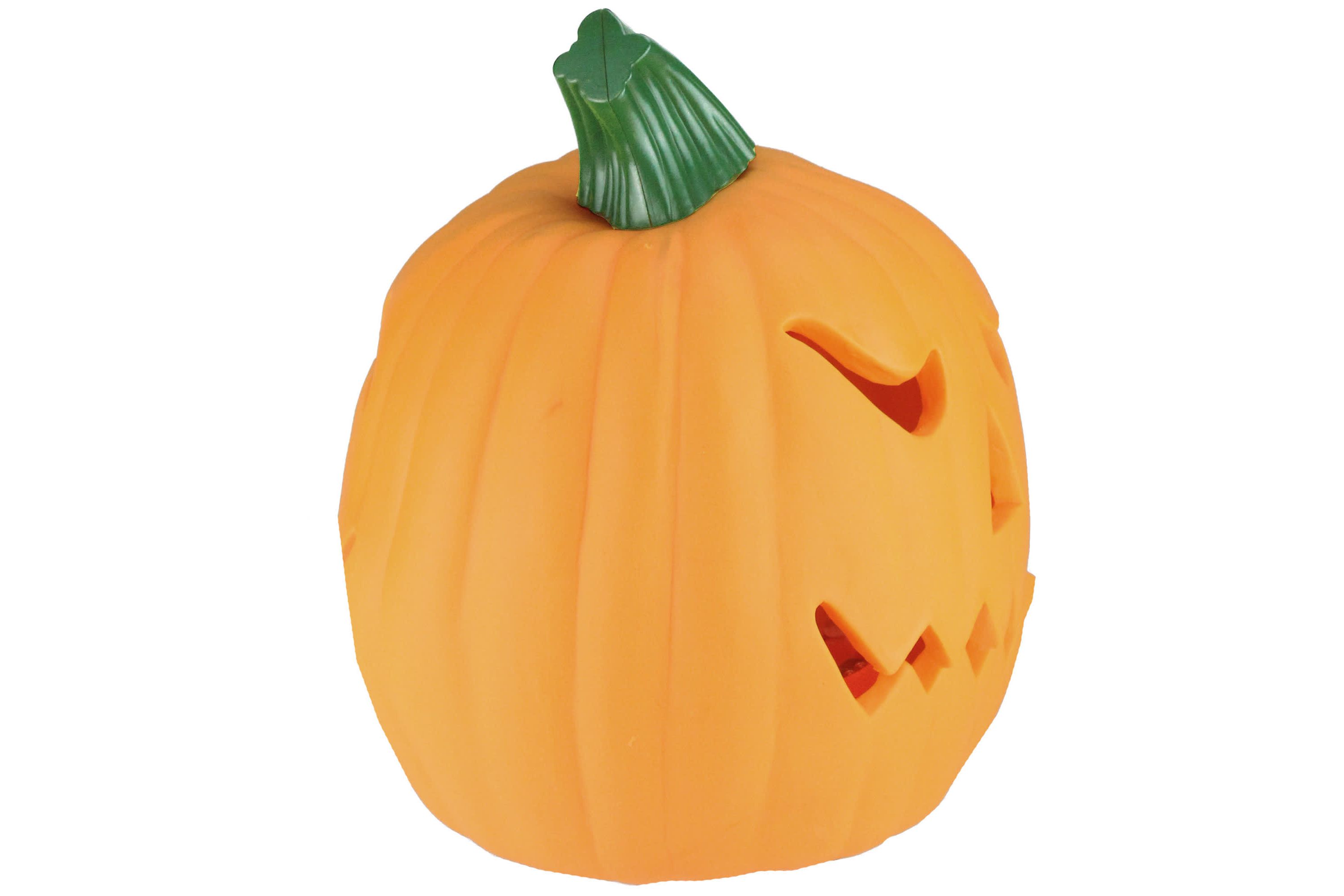LED Lighted and Animated Double-Sided Halloween Pumpkin - 9.75" - Orange Lights