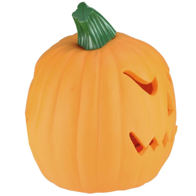 LED Lighted and Animated Double-Sided Halloween Pumpkin - 9.75" - Orange Lights