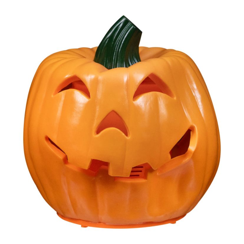 LED Lighted and Animated Double-Sided Halloween Pumpkin - 9.75" - Orange Lights