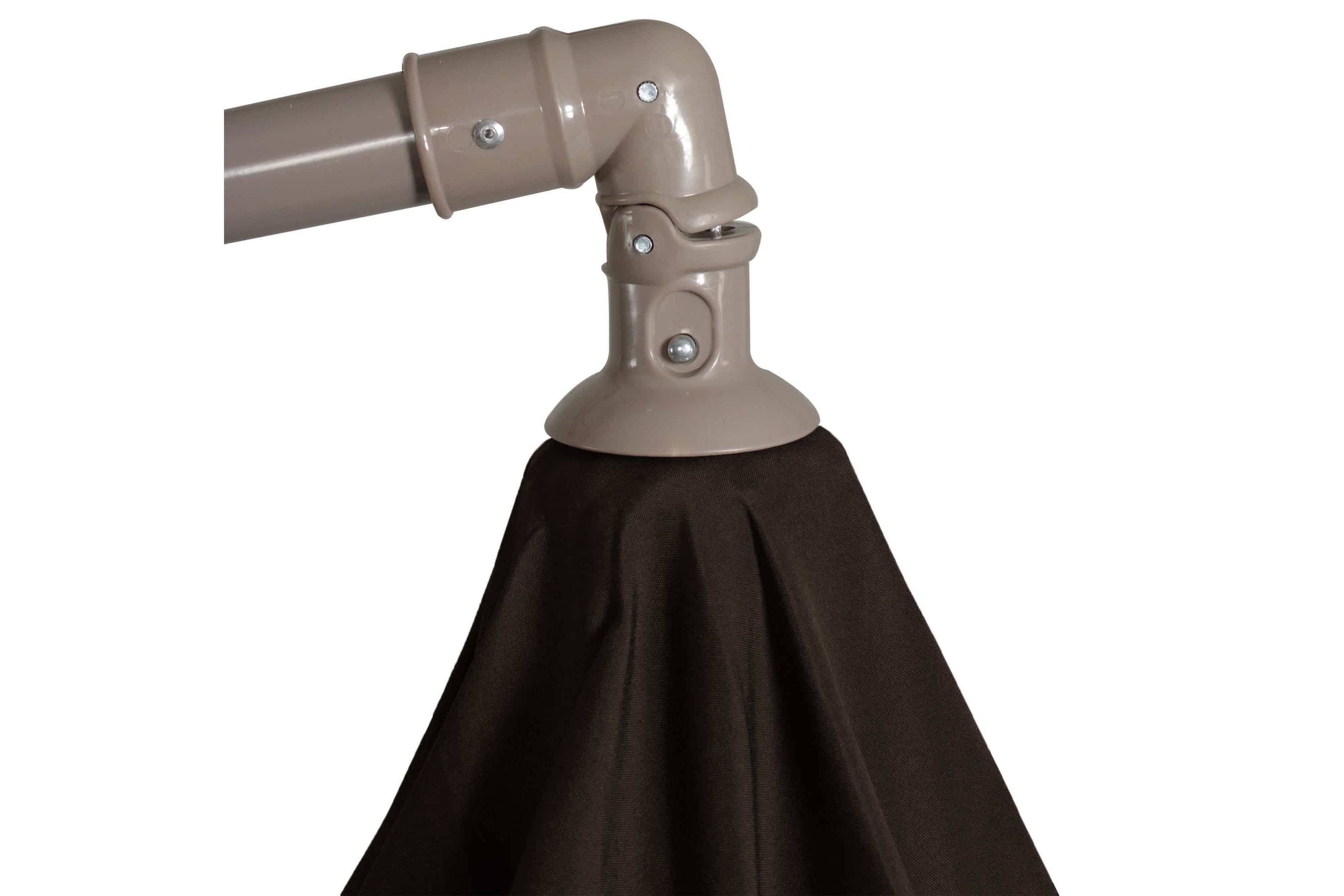 10ft Offset Outdoor Patio Umbrella with Hand Crank  Brown