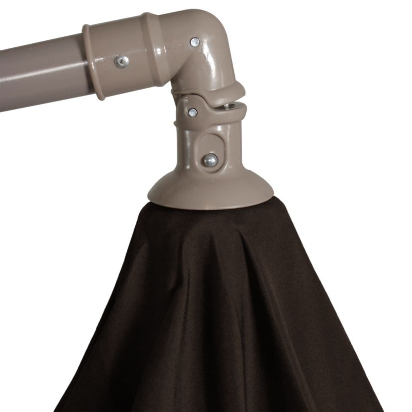 10ft Offset Outdoor Patio Umbrella with Hand Crank  Brown