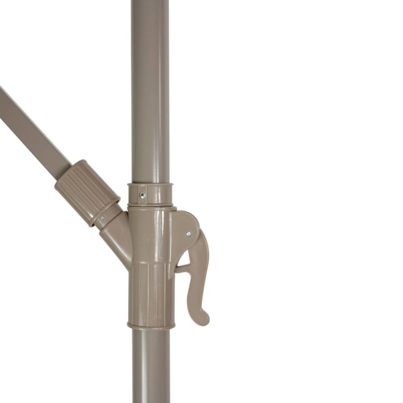 10ft Offset Outdoor Patio Umbrella with Hand Crank  Brown