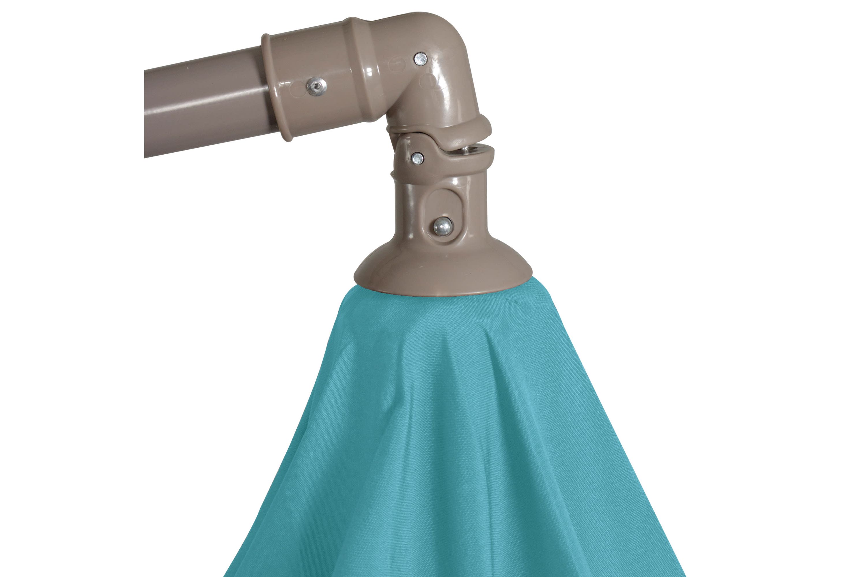 10ft Offset Outdoor Patio Umbrella with Hand Crank  Turquoise Blue