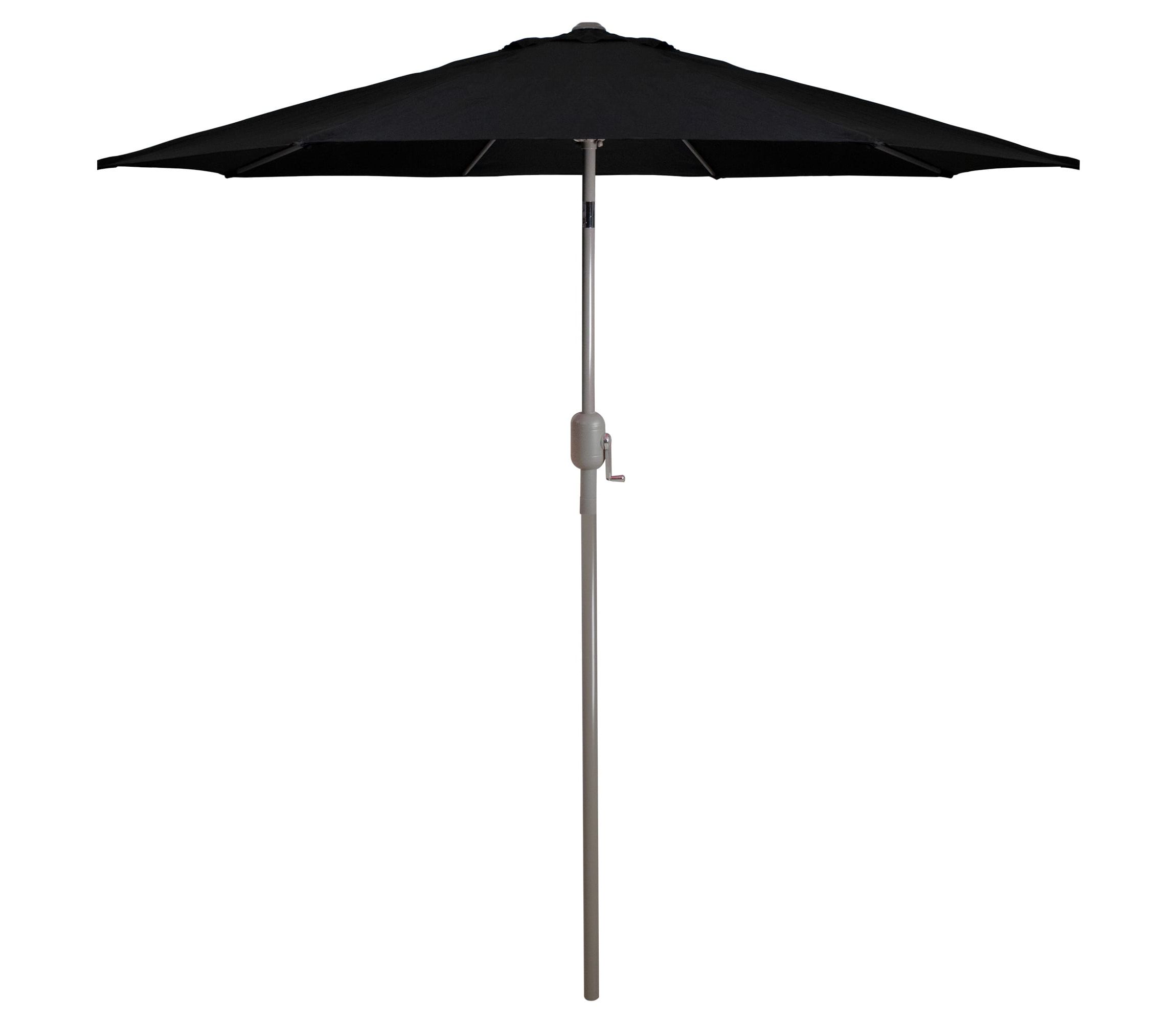 9ft Outdoor Patio Market Umbrella with Hand Crank and Tilt  Black