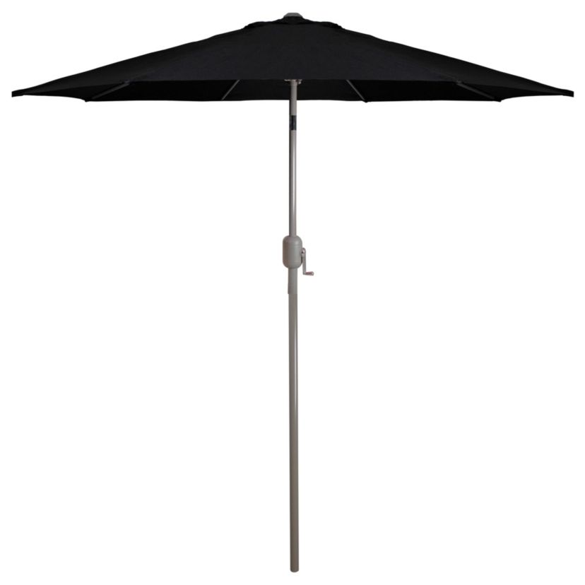 9ft Outdoor Patio Market Umbrella with Hand Crank and Tilt  Black