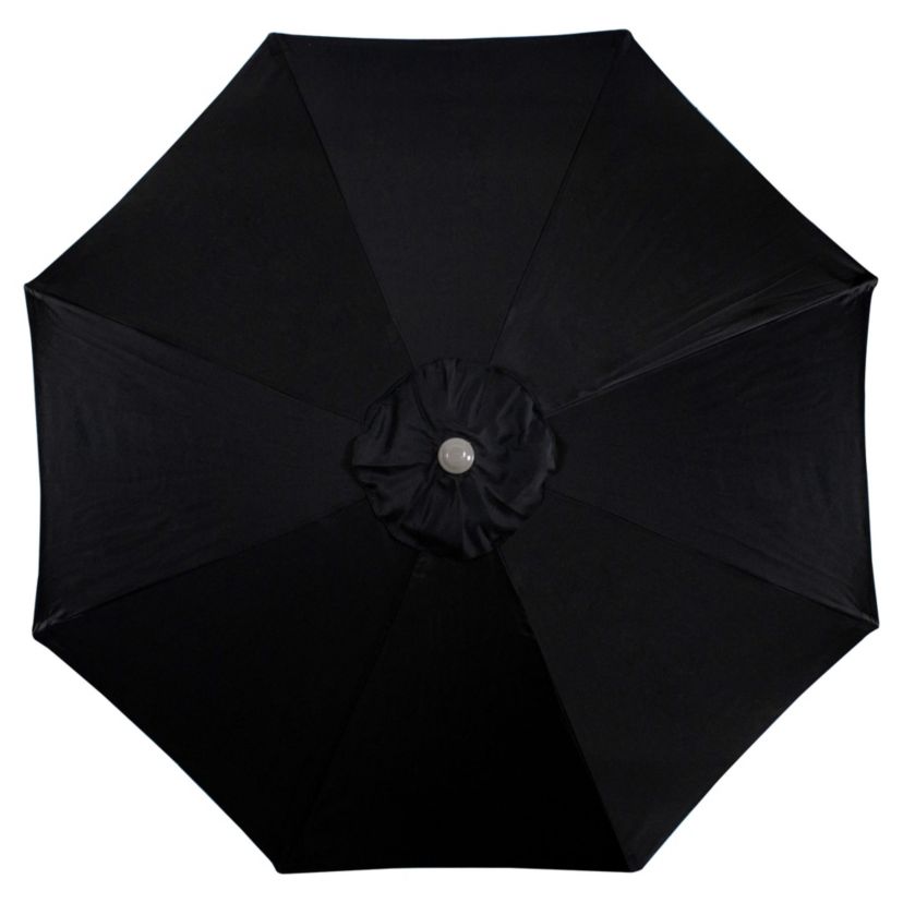 9ft Outdoor Patio Market Umbrella with Hand Crank and Tilt  Black