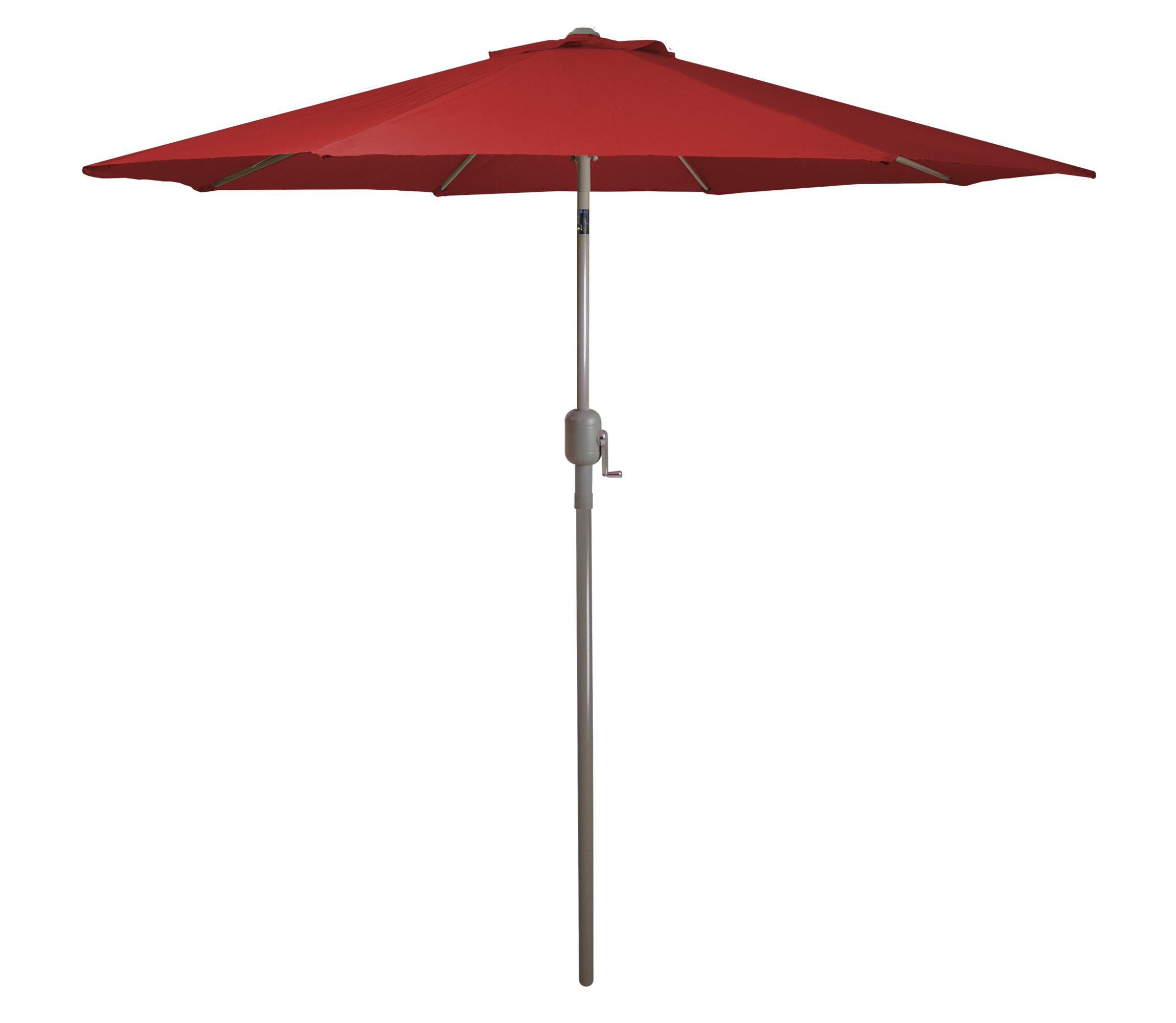 9ft Outdoor Patio Market Umbrella with Hand Crank and Tilt  Red