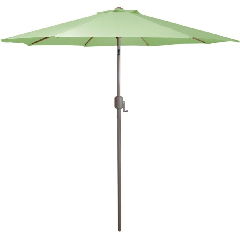 9ft Outdoor Patio Market Umbrella with Hand Crank and Tilt  Sage Green