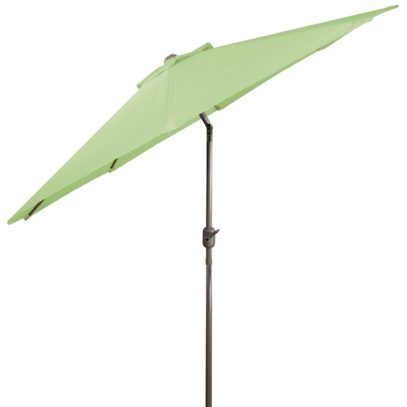 9ft Outdoor Patio Market Umbrella with Hand Crank and Tilt  Sage Green