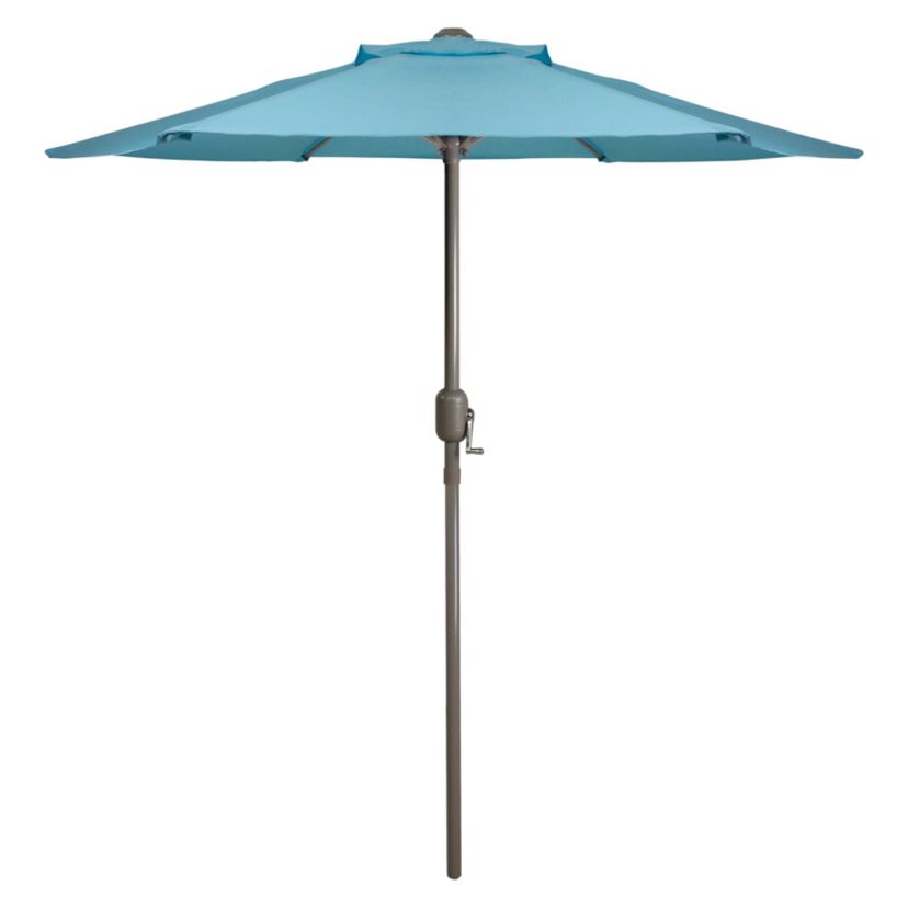 6.5 Outdoor Patio Market Umbrella with Hand Crank - Turquoise Blue