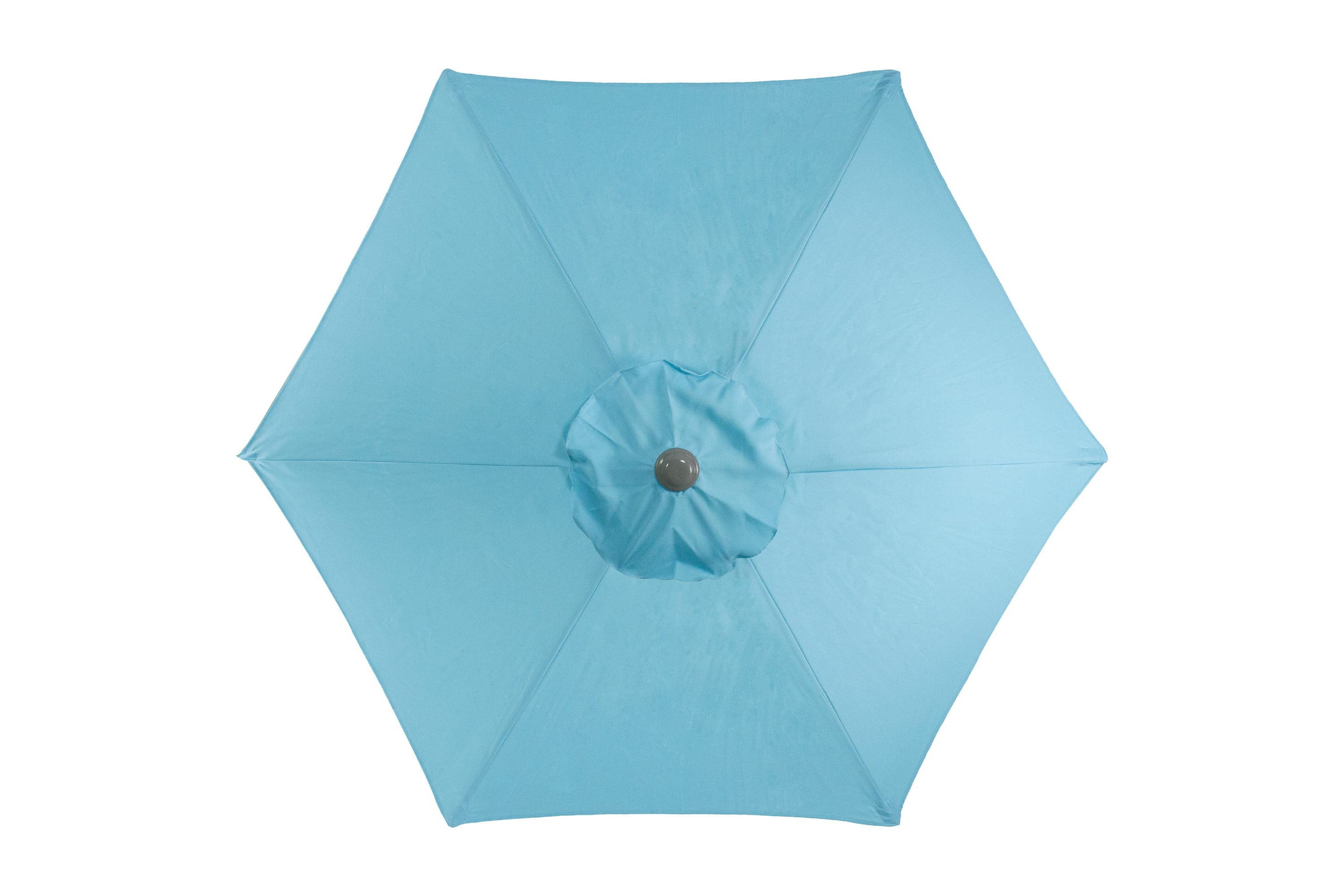 6.5 Outdoor Patio Market Umbrella with Hand Crank - Turquoise Blue