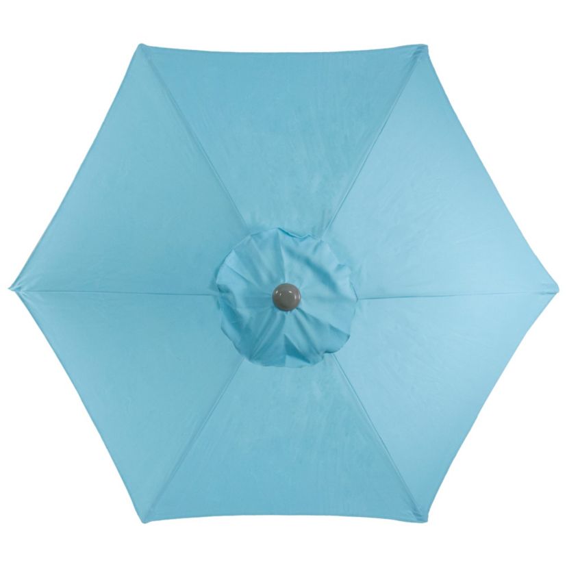 6.5 Outdoor Patio Market Umbrella with Hand Crank - Turquoise Blue
