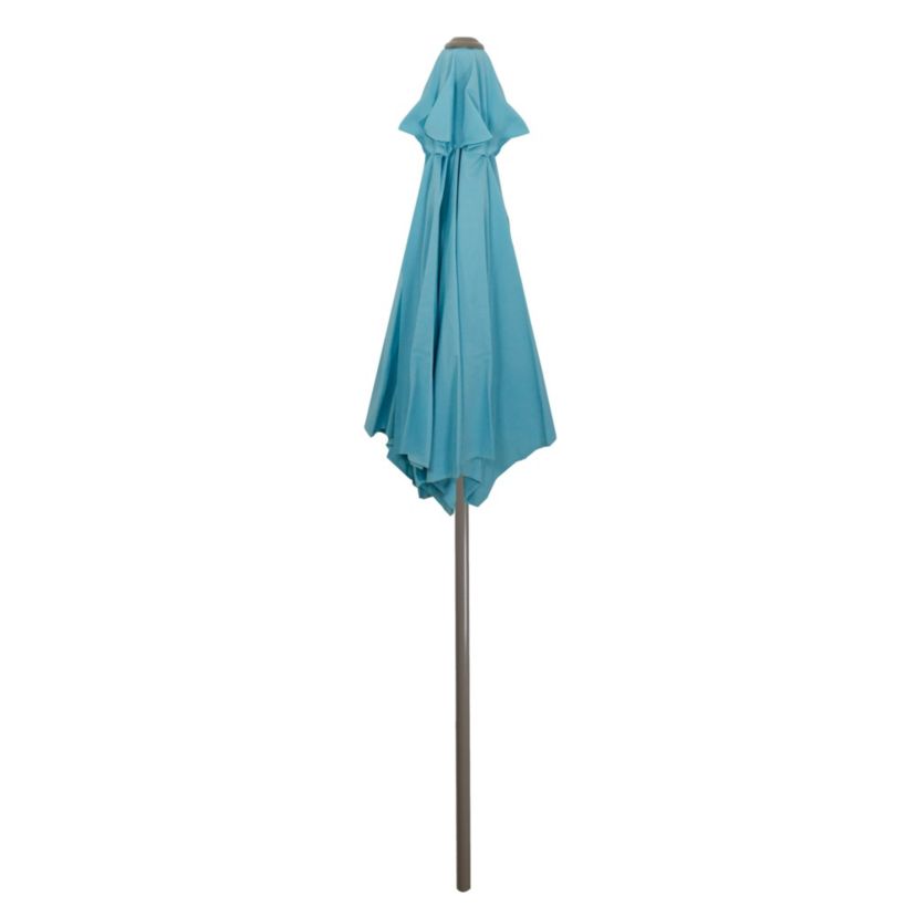 6.5 Outdoor Patio Market Umbrella with Hand Crank - Turquoise Blue