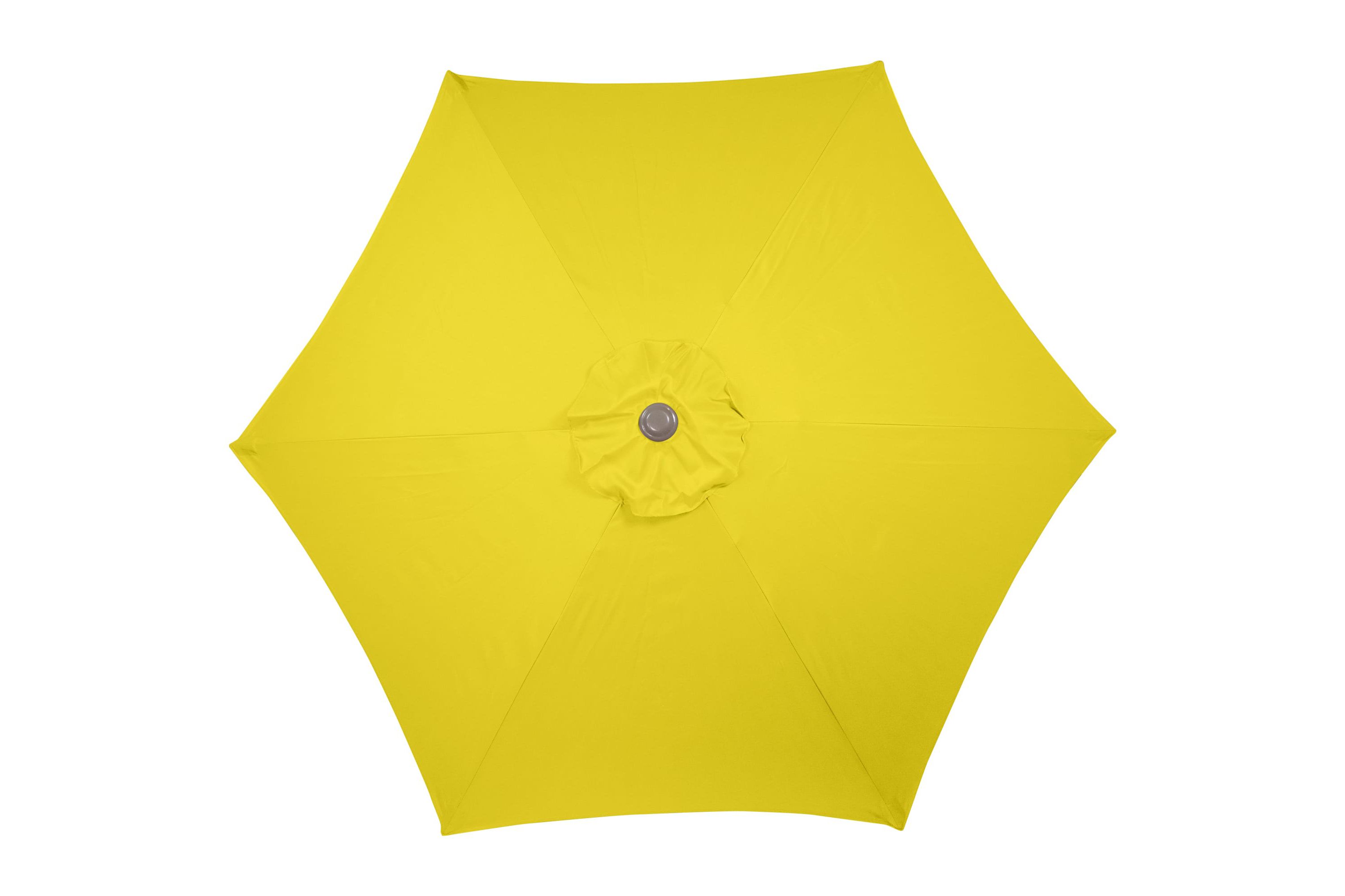7.5ft Outdoor Patio Market Umbrella with Hand Crank  Yellow